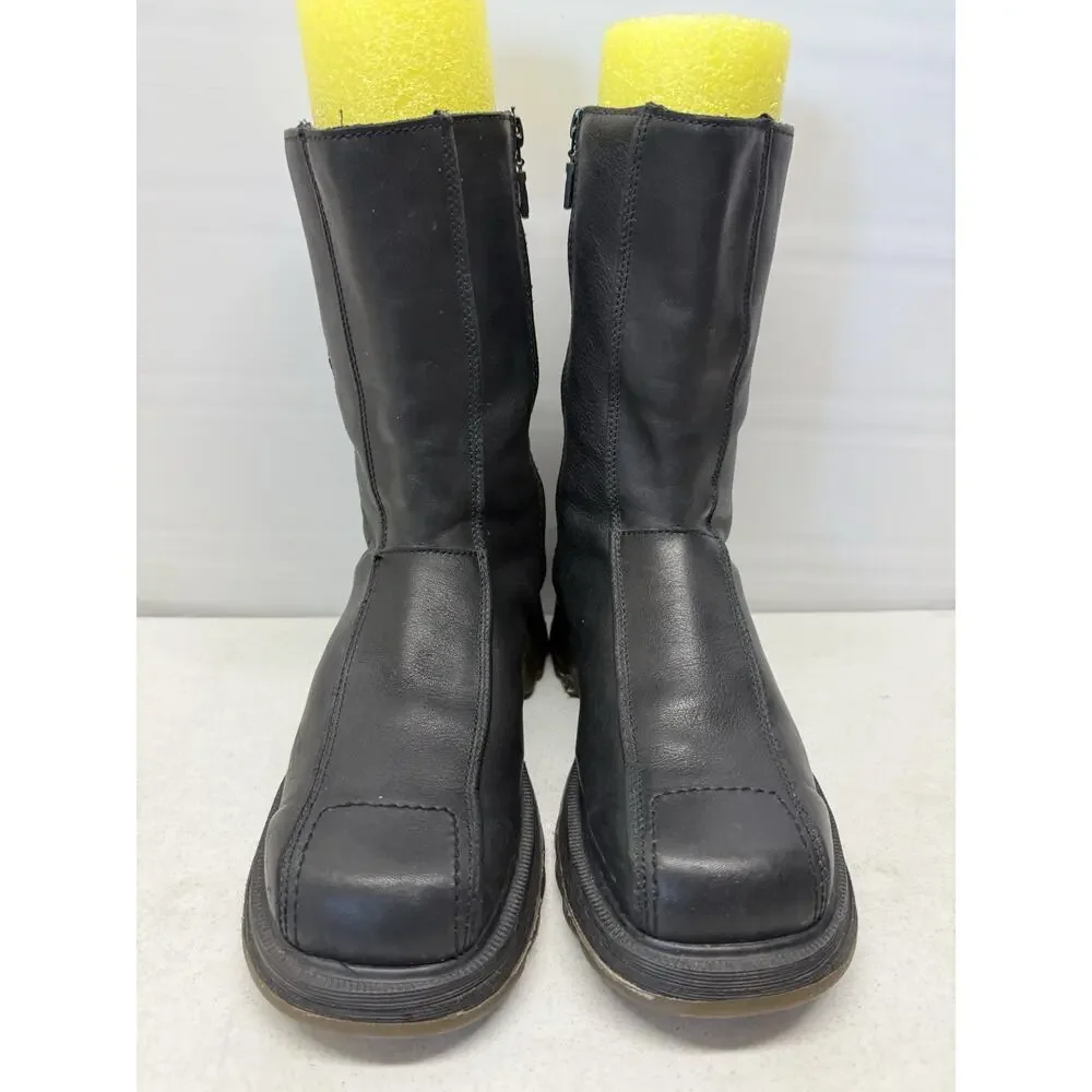 Vtg 90s Dr Martens 9788 Made England Biker Style Boots Black Leather UK 8 US 9